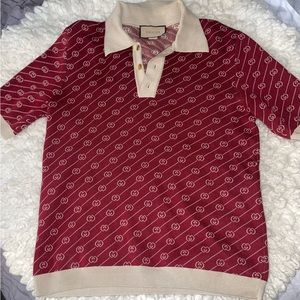 Burgundy Gucci polo